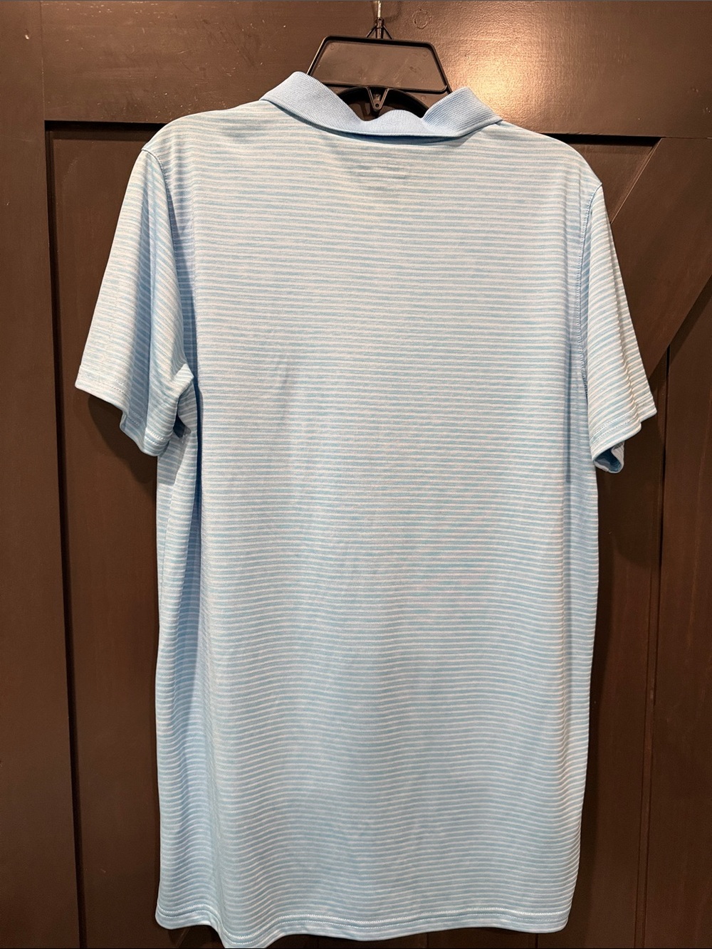 Light Blue Striped Men's Polo Shirt (more blue than what the pic shows) - Picture 3 of 3